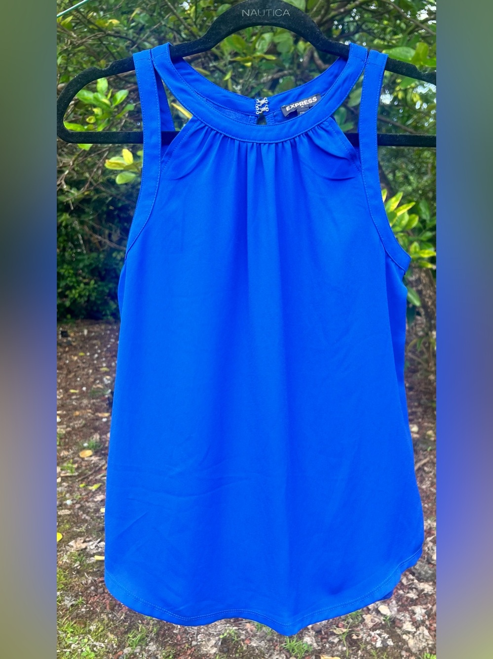 Express Cobalt Blue Halter Neck Sleeveless Top